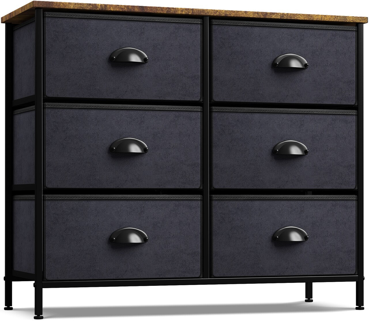 Sorbus 6 Drawers Dresser- Storage Unit with Steel Frame, Wood Top, Fabric Bins - for Bedroom, Closet, Office and more